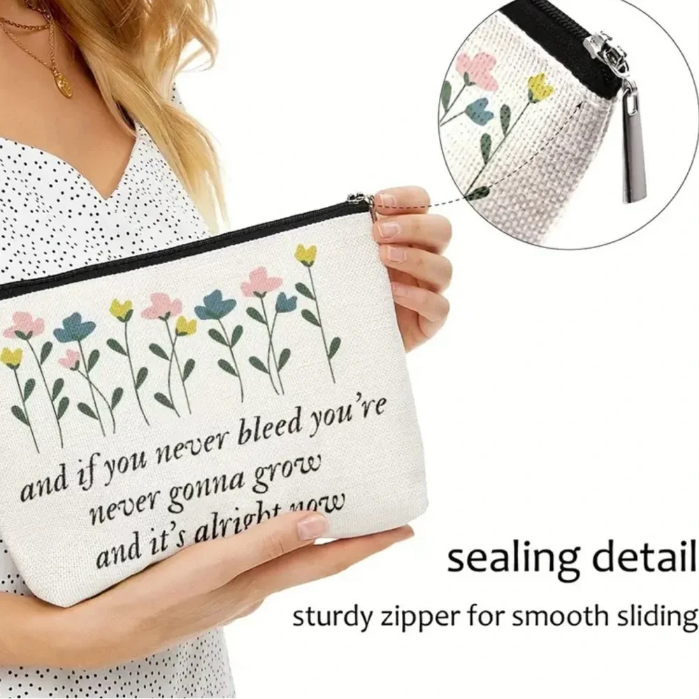 Cosmetic/ Travel Bag with Zipper & Print of Taylor Swift’s Lyrics The 1 NEW